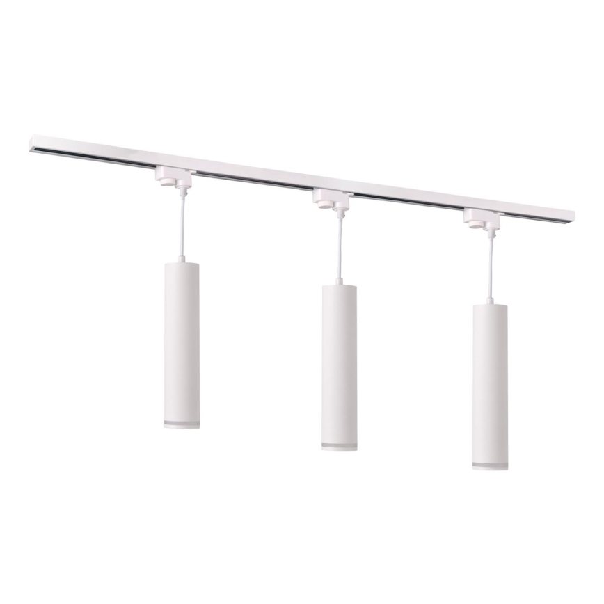 Kattokruunu johdossa kiskojärjestelmään PARIISI 3xGU10/10W/230V + 1 m kisko systeemi valkoinen