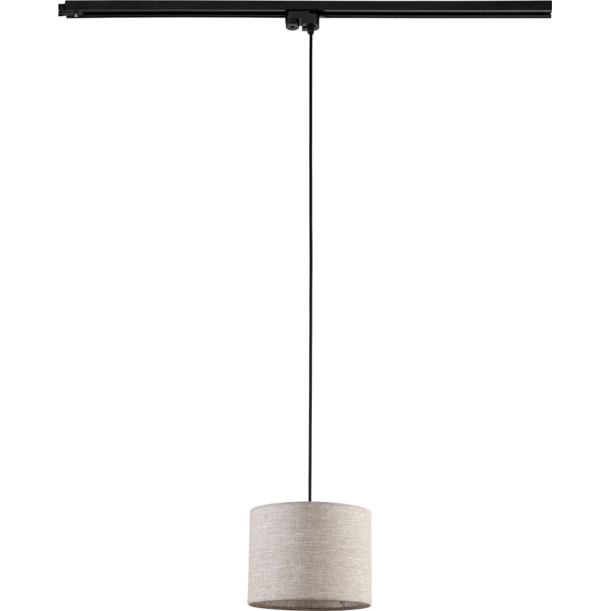 Kattokruunu johdossa 1-vaiheiselle kiskojärjestelmälle TRACER 1xE27/15W/230V halkaisija 20 cm musta/harmaa