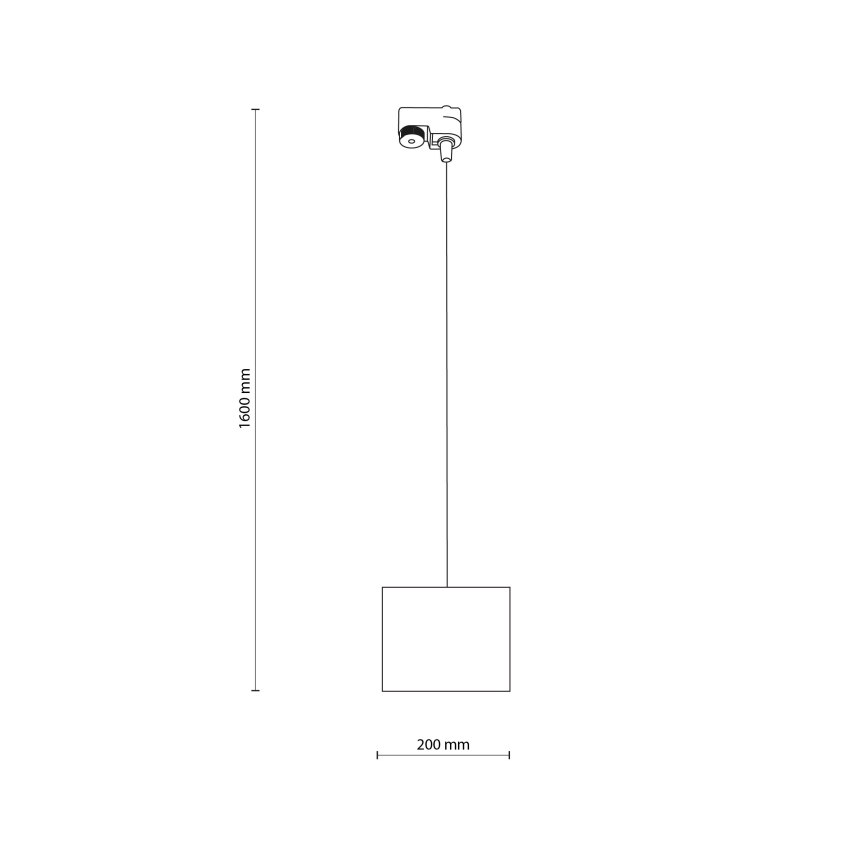 Kattokruunu johdossa 1-vaiheiselle kiskojärjestelmälle TRACER 1xE27/15W/230V halkaisija 20 cm musta/harmaa