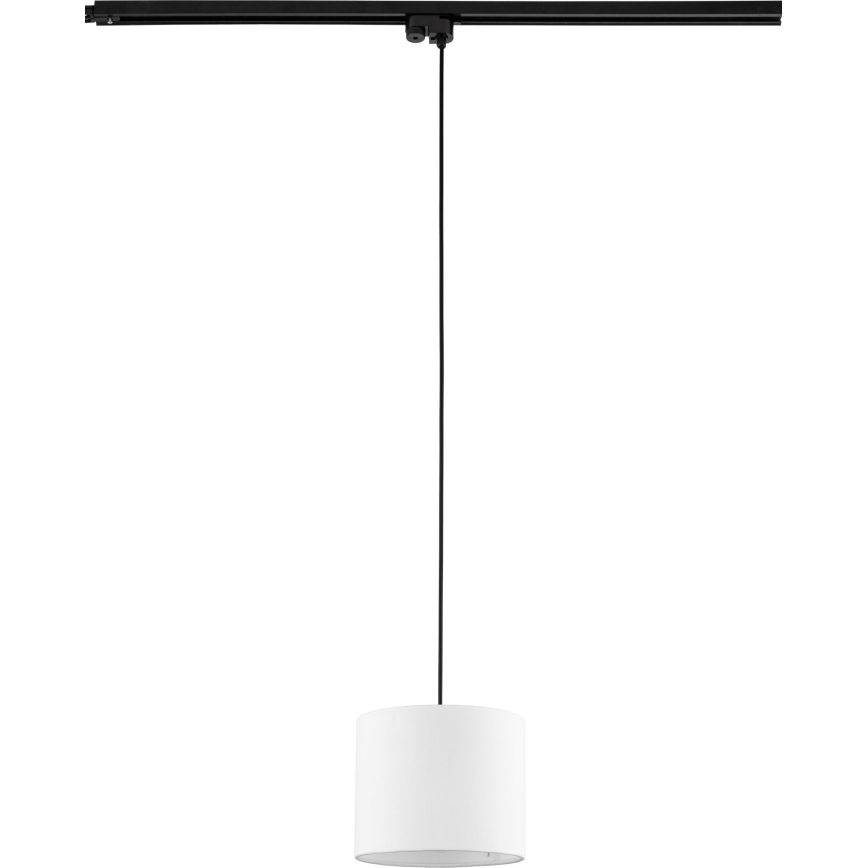 Kattokruunu johdossa 1-vaiheiselle kiskojärjestelmälle TRACER 1xE27/15W/230V halkaisija 20 cm musta/valkoinen