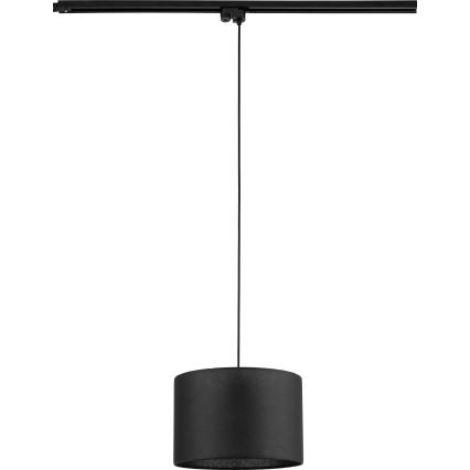 Kattokruunu johdossa 1-vaiheiselle kiskojärjestelmälle TRACER 1xE27/15W/230V halkaisija 30 cm musta