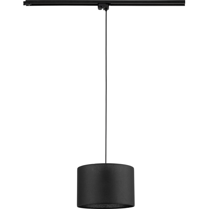 Kattokruunu johdossa 1-vaiheiselle kiskojärjestelmälle TRACER 1xE27/15W/230V halkaisija 30 cm musta
