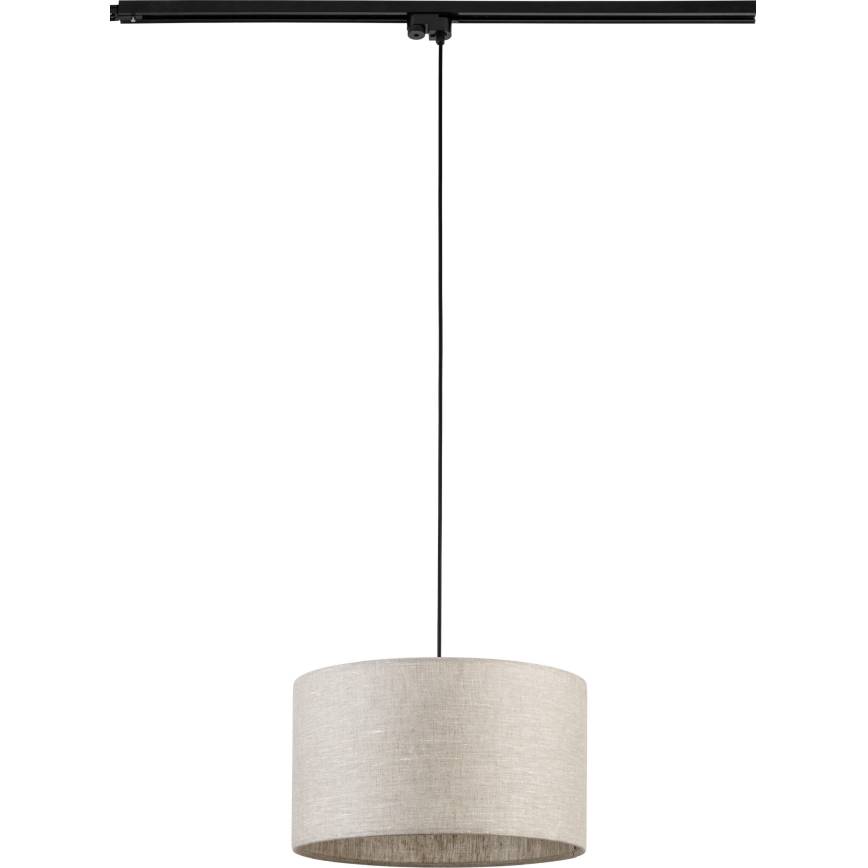 Kattokruunu johdossa 1-vaiheiselle kiskojärjestelmälle TRACER 1xE27/15W/230V halkaisija 38 cm musta/harmaa