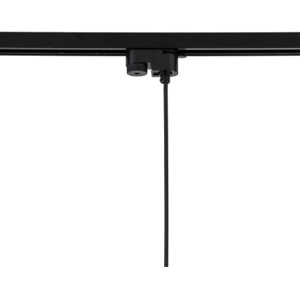 Kattokruunu johdossa 1-vaiheiselle kiskojärjestelmälle TRACER 1xE27/15W/230V halkaisija 38 cm musta/harmaa
