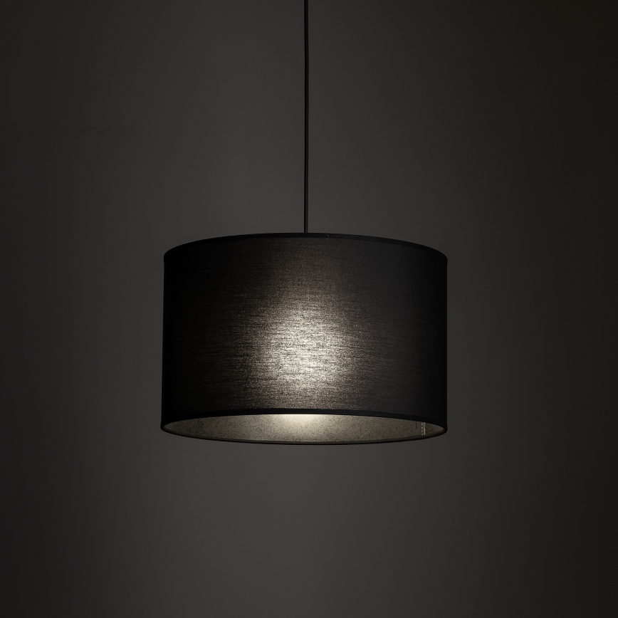 Kattokruunu johdossa 1-vaiheiselle kiskojärjestelmälle TRACER 1xE27/15W/230V halkaisija 38 cm musta
