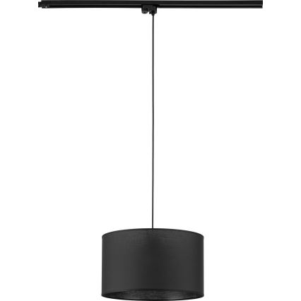 Kattokruunu johdossa 1-vaiheiselle kiskojärjestelmälle TRACER 1xE27/15W/230V halkaisija 38 cm musta
