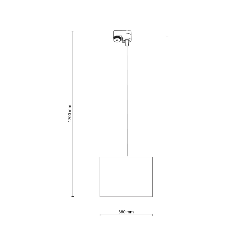Kattokruunu johdossa 1-vaiheiselle kiskojärjestelmälle TRACER 1xE27/15W/230V halkaisija 38 cm musta