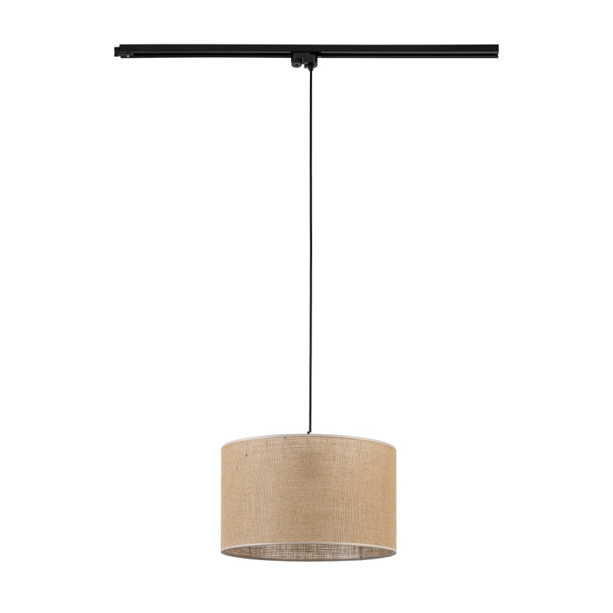 Kattokruunu johdossa 1-vaiheiselle kiskojärjestelmälle TRACER 1xE27/15W/230V halkaisija 38 cm musta/ruskea