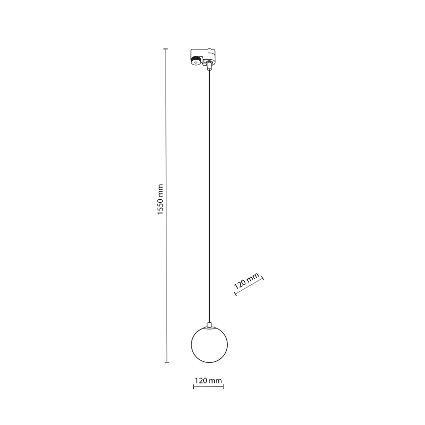 Kattokruunu johdossa 1-vaiheiselle kiskojärjestelmälle TRACER 1xG9/8W/230V musta/savuinen ruskea