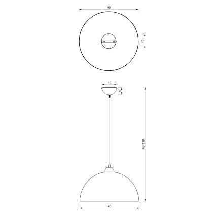 Kattokruunu johdossa KITCHEN 1xE27/15W/230V valkoinen