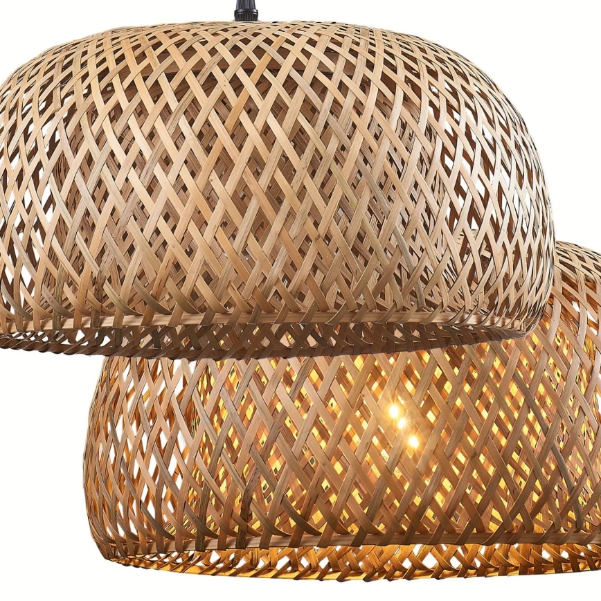 Kattokruunu johdossa KORFU 1xE27/20W/230V halkaisija 38 cm bambu