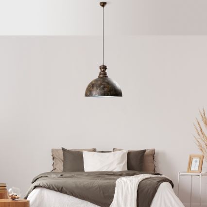 Kattokruunu johdossa KURE 1xE27/40W/230V halkaisija 40 cm harmaa