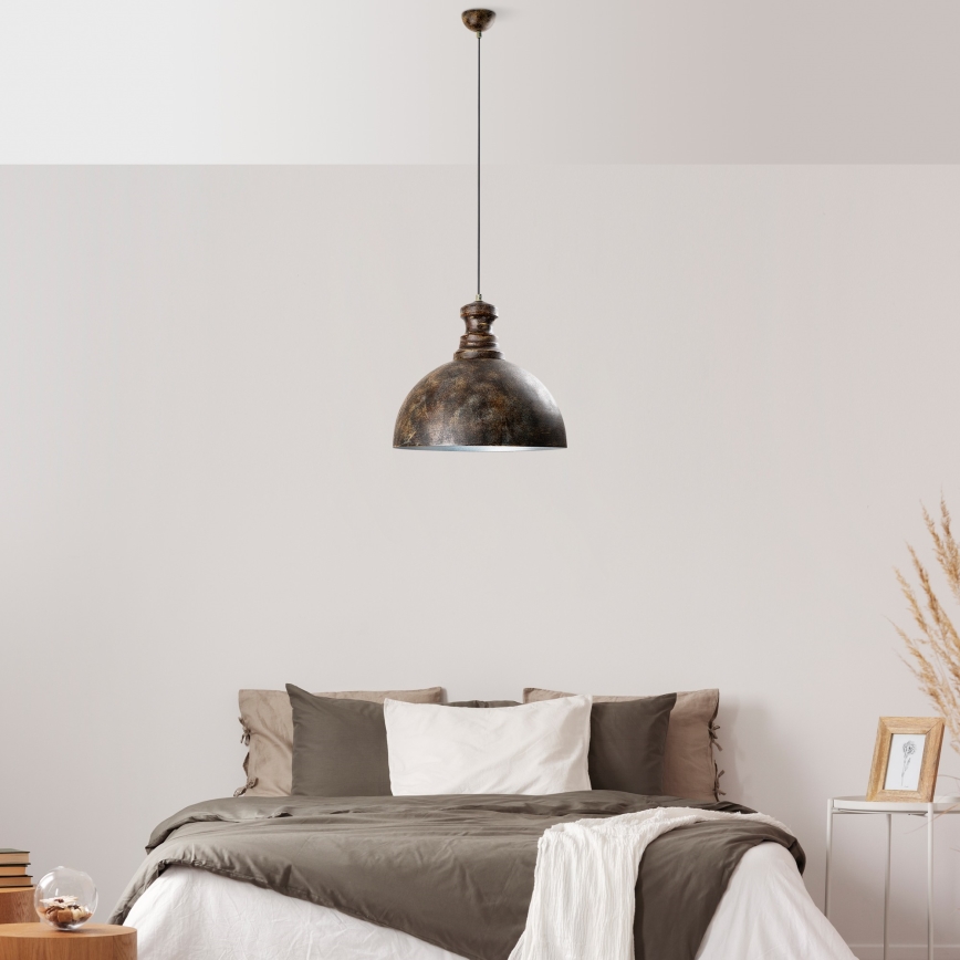 Kattokruunu johdossa KURE 1xE27/40W/230V halkaisija 40 cm harmaa