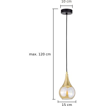 Kattokruunu johdossa LACRIMA HONEY 1xE27/60W/230V