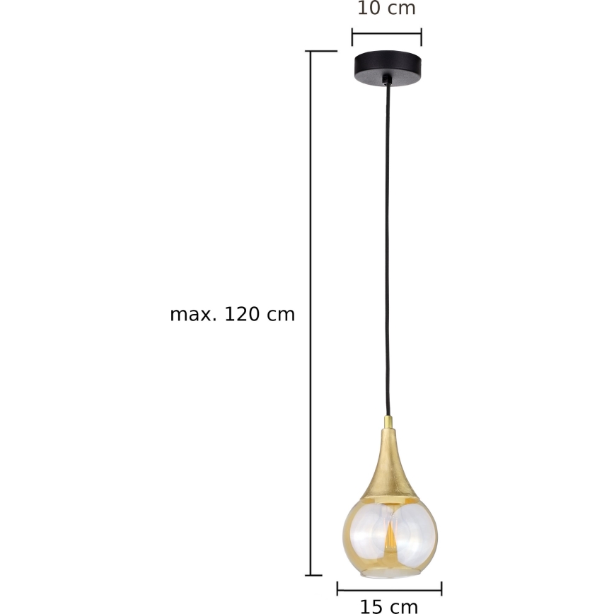 Kattokruunu johdossa LACRIMA HONEY 1xE27/60W/230V