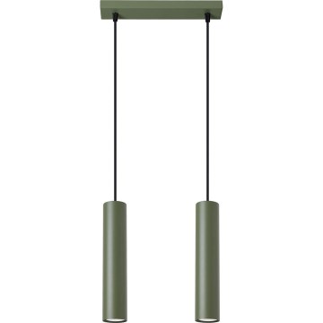 Kattokruunu johdossa LAGOS 2xGU10/10W/230V vihreä