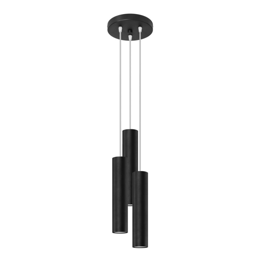Kattokruunu johdossa LAGOS 3xGU10/10W/230V musta