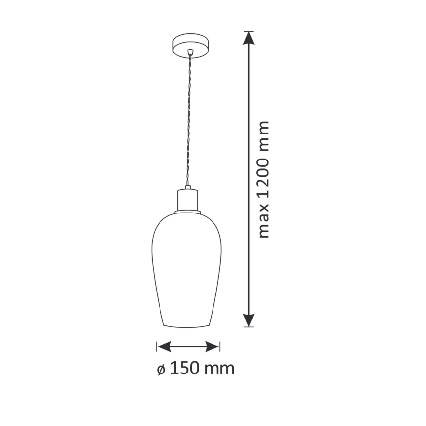 Kattokruunu johdossa LAGRI 1xE27/20W/230V