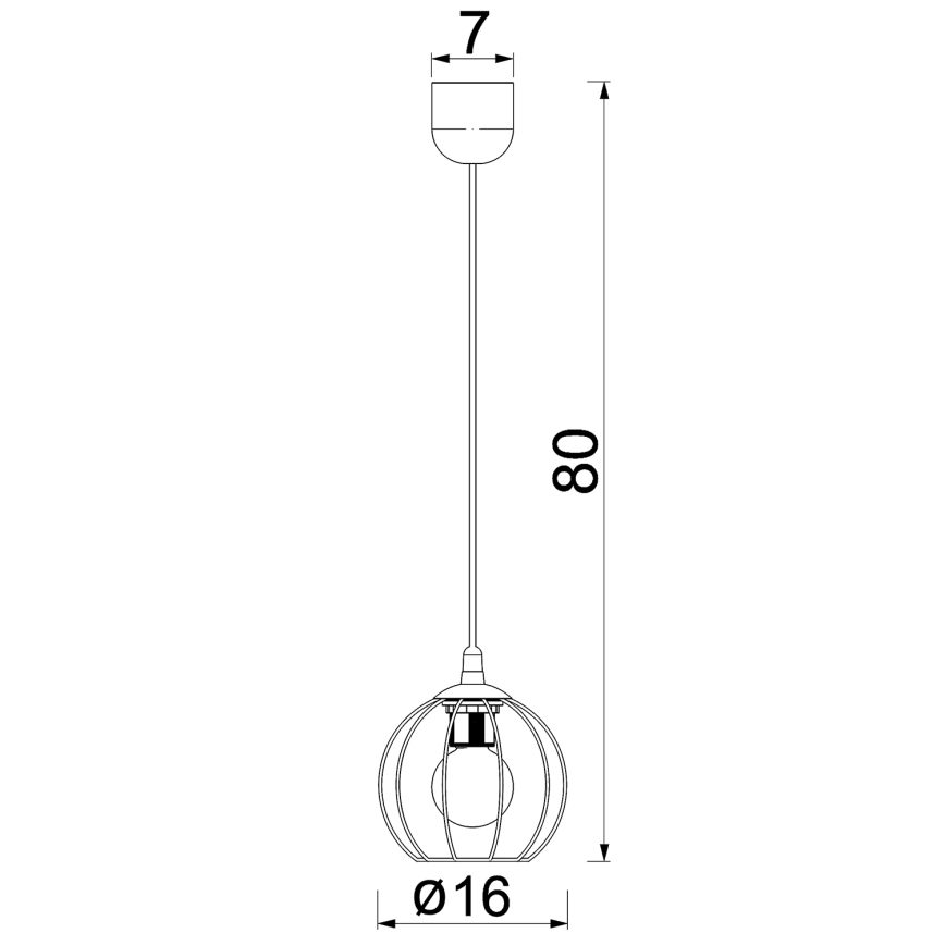 Kattokruunu johdossa LAPS 1xE27/15W/230W musta