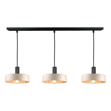 Kattokruunu johdossa LATTE 3xE27/60W/230V beige/musta