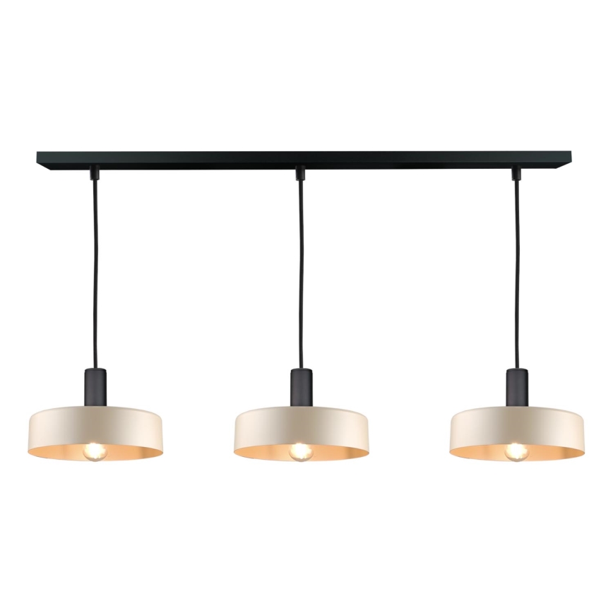 Kattokruunu johdossa LATTE 3xE27/60W/230V beige/musta