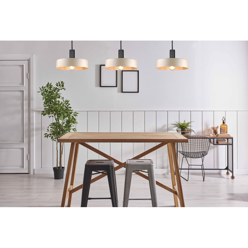 Kattokruunu johdossa LATTE 3xE27/60W/230V beige/musta