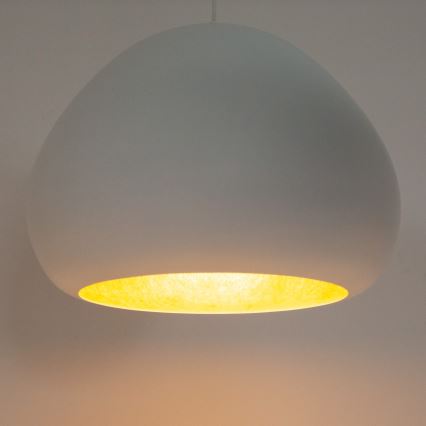 Kattokruunu johdossa LAVA 1xE27/15W/230V valkoinen/kulta