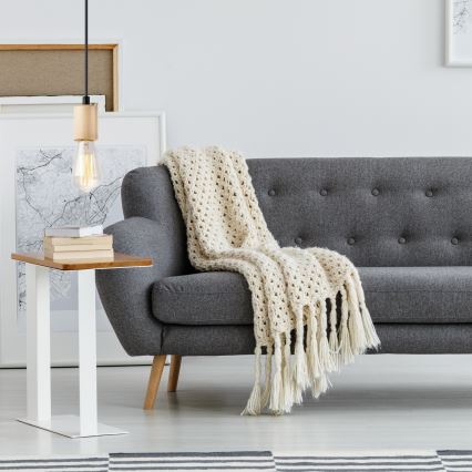 Kattokruunu johdossa LEON 1xE27/60W/230V pyökki - FSC sertifioitu