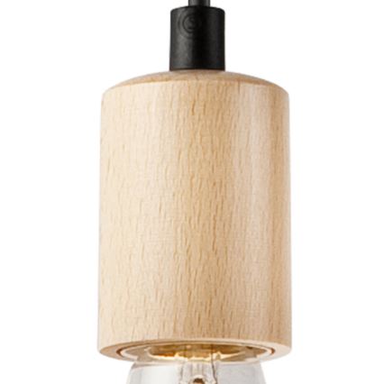 Kattokruunu johdossa LEON 1xE27/60W/230V pyökki - FSC sertifioitu