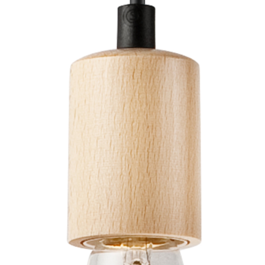 Kattokruunu johdossa LEON 1xE27/60W/230V pyökki - FSC sertifioitu