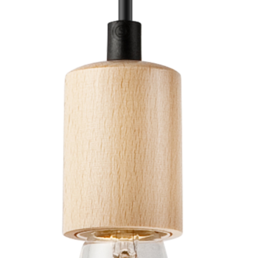Kattokruunu johdossa LEON 3xE27/60W/230V pyökki - FSC sertifioitu