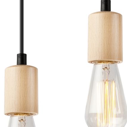 Kattokruunu johdossa LEON 5xE27/60W/230V pyökki - FSC sertifioitu