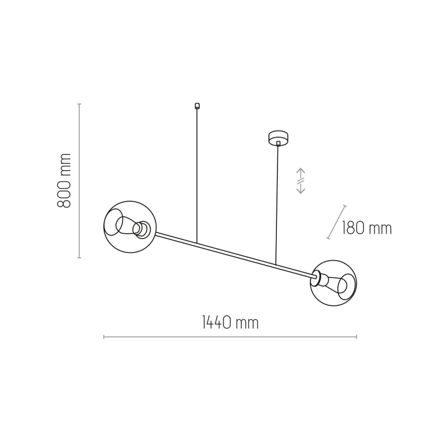 Kattokruunu johdossa LIBRA 2xE27/15W/230V