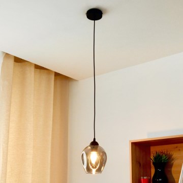 Kattokruunu johdossa LILI 1xE27/15W/230V musta/harmaa