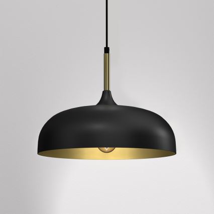 Kattokruunu johdossa LINCOLN 1xE27/60W/230V d. 35 cm musta