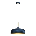 Kattokruunu johdossa LINCOLN 1xE27/60W/230V d. 35 cm sininen