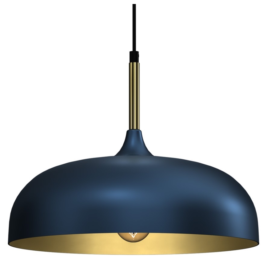 Kattokruunu johdossa LINCOLN 1xE27/60W/230V d. 35 cm sininen