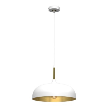 Kattokruunu johdossa LINCOLN 1xE27/60W/230V d. 35 cm valkoinen