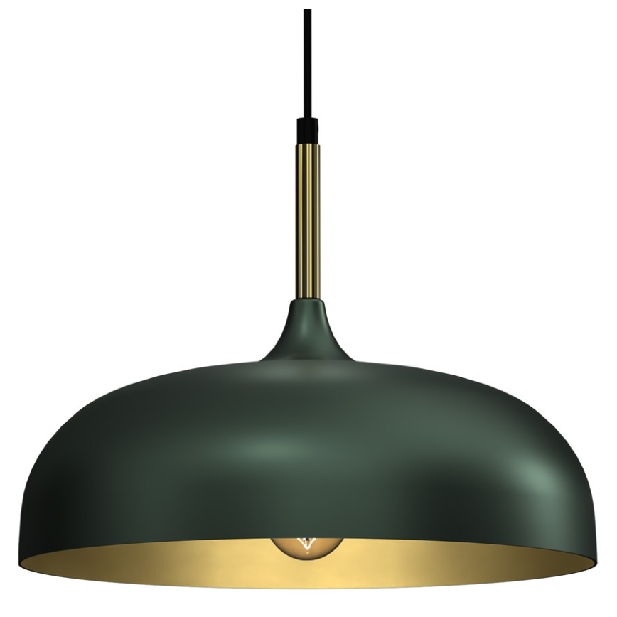 Kattokruunu johdossa LINCOLN 1xE27/60W/230V d. 35 cm vihreä