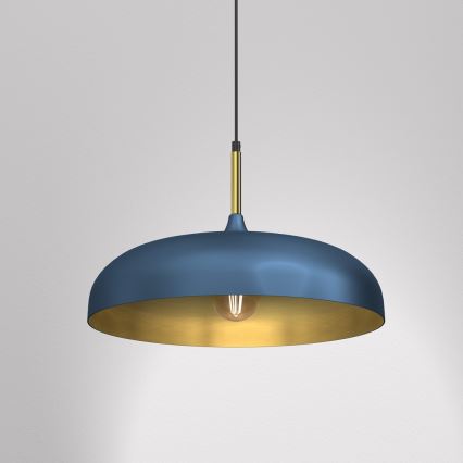 Kattokruunu johdossa LINCOLN 1xE27/60W/230V d. 45 cm sininen