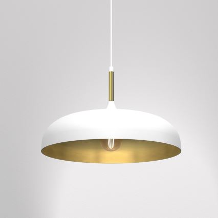 Kattokruunu johdossa LINCOLN 1xE27/60W/230V d. 45 cm valkoinen