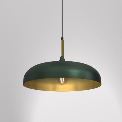 Kattokruunu johdossa LINCOLN 1xE27/60W/230V d. 45 cm vihreä