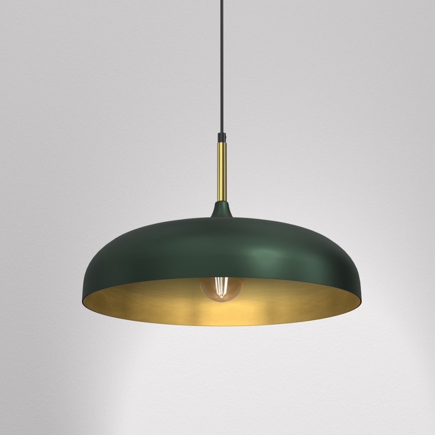 Kattokruunu johdossa LINCOLN 1xE27/60W/230V d. 45 cm vihreä
