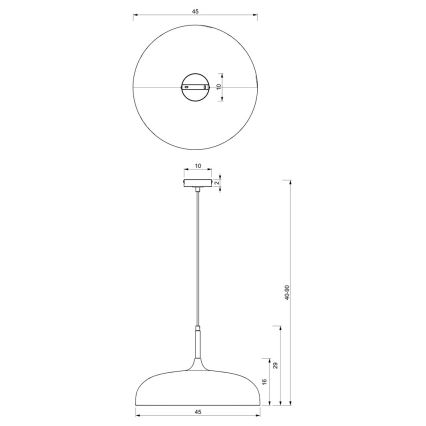 Kattokruunu johdossa LINCOLN 1xE27/60W/230V d. 45 cm vihreä