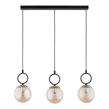 Kattokruunu johdossa LISTER 3xE14/10W/230V musta/savuinen beige