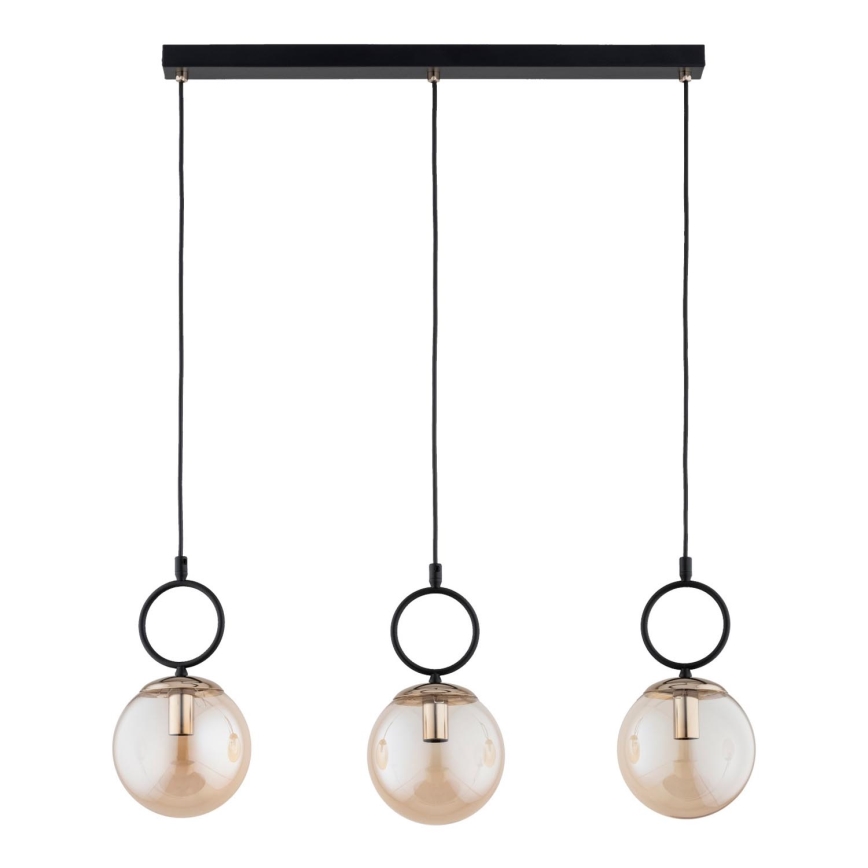 Kattokruunu johdossa LISTER 3xE14/10W/230V musta/savuinen beige