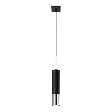 Kattokruunu johdossa LOOPEZ 1xGU10/10W/230V musta/kiiltävä kromi
