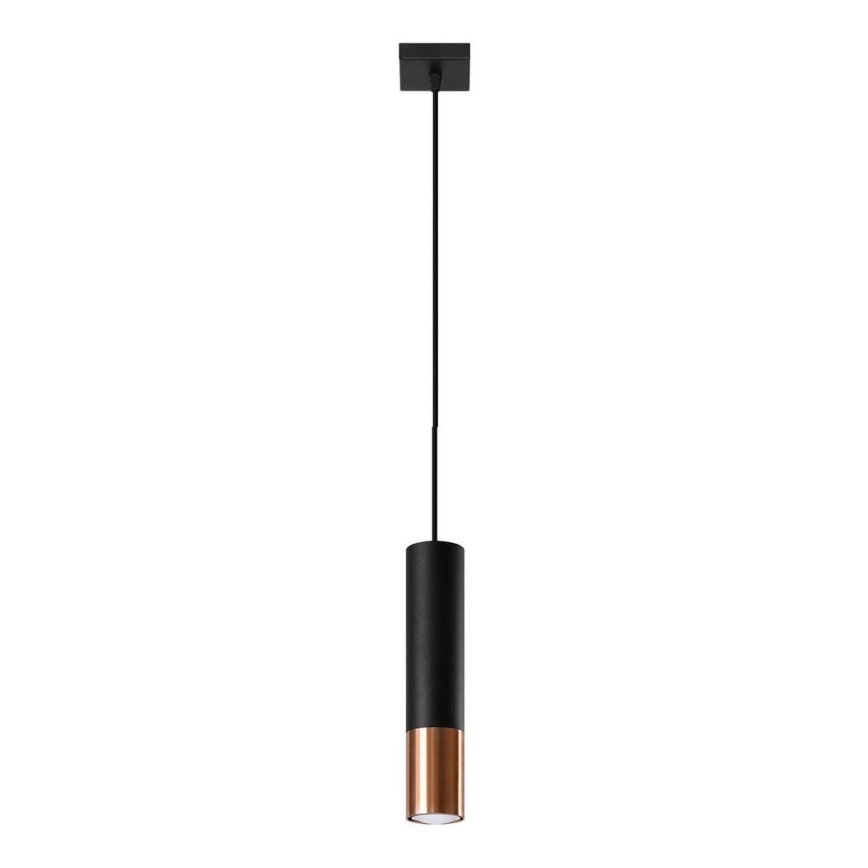 Kattokruunu johdossa LOOPEZ 1xGU10/10W/230V musta/kupari