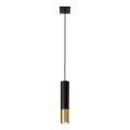 Kattokruunu johdossa LOOPEZ 1xGU10/40W/230V musta/kulta