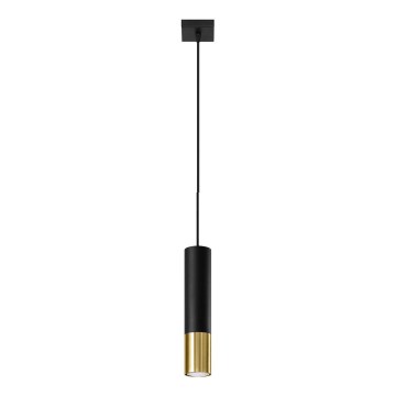 Kattokruunu johdossa LOOPEZ 1xGU10/40W/230V musta/kulta